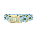 Tropical Jungle Leaves Dog Collar - plastic gold