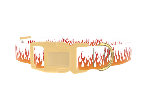 Red Flame Dog Collar