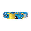 Blue Football Trophy Dog Collar - metal gold