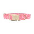 Pink Candy Cane Dog Collar - plastic rose gold