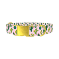Floral Cactus Dog Collar - metal gold