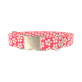 Sakura Floral Dog Collar - metal silver