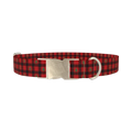 Christmas Plaid Dog Collar - metal silver