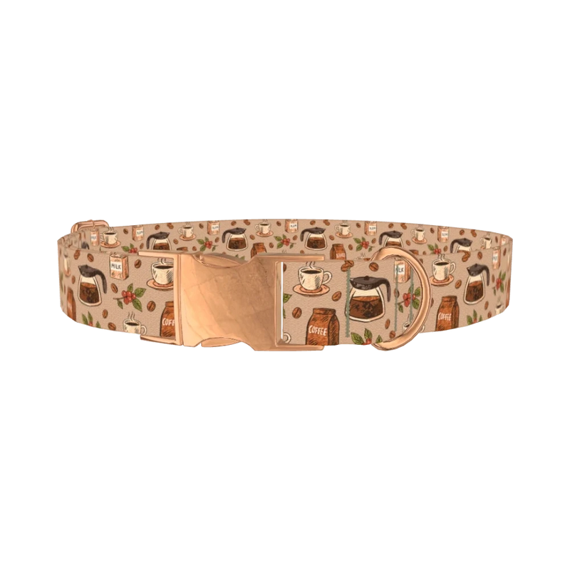 Coffee Berry Dog Collar - metal rose gold