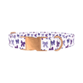 Purple Bow Dog Collar - metal rose gold