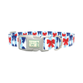 Patriotic Bow Dog Collar - plastic silver