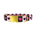 Valentine Heart Stripe Dog Collar - metal gold
