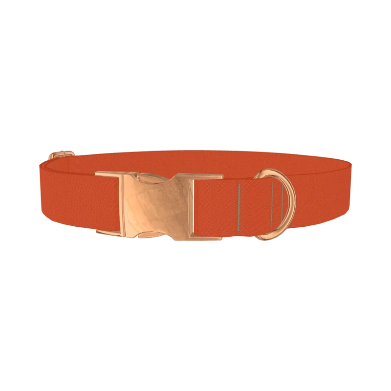 Bronze Satin Color Dog Collar - metal rose gold