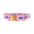 Peace Symbol Pink Dog Collar - metal silver