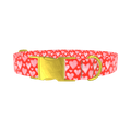 Watercolor Heart Dog Collar - metal rose gold