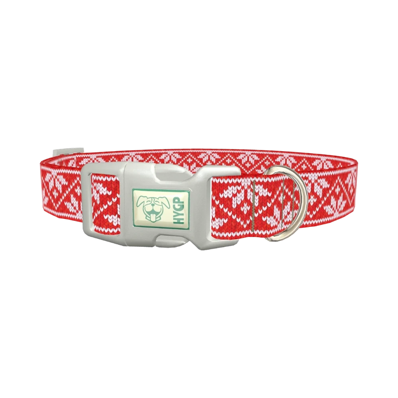 Christmas Knitted Star Dog Collar - plastic silver