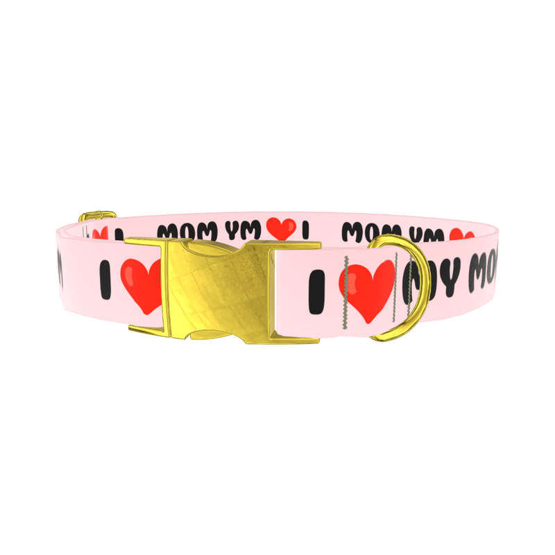 Heart Love Dog Collar - metal gold