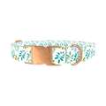 Leaf Pattern Dog Collar - metal rose gold