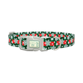 Christmas Plaid Snowflake Dog Collar - plastic silver
