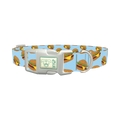 Burger Pattern Dog Collar - plastic silver
