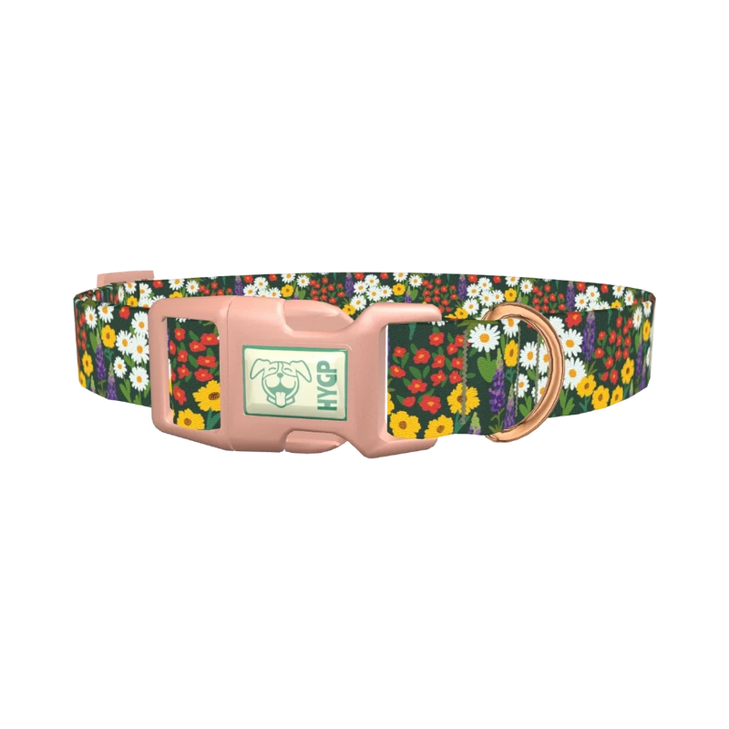 Meadow Bloom Dog Collar - plastic rose gold