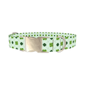 Dotted Clover Line Dog Collar - metal silver