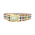 Striped Plaid Dog Collar - plastic gold