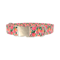Pink Tulip Dog Collar - metal silver