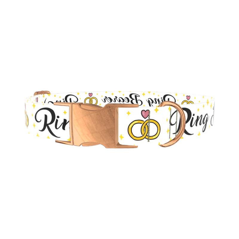 Wedding Ring Dog Collar - metal rose gold