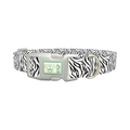 Zebra Print Dog Collar - plastic silver