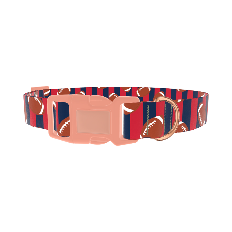 Patriotic Football Dog Collar - plastic rose gold