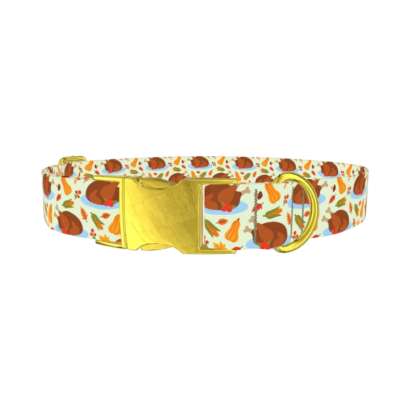 Harvest Feast Dog Collar - metal gold