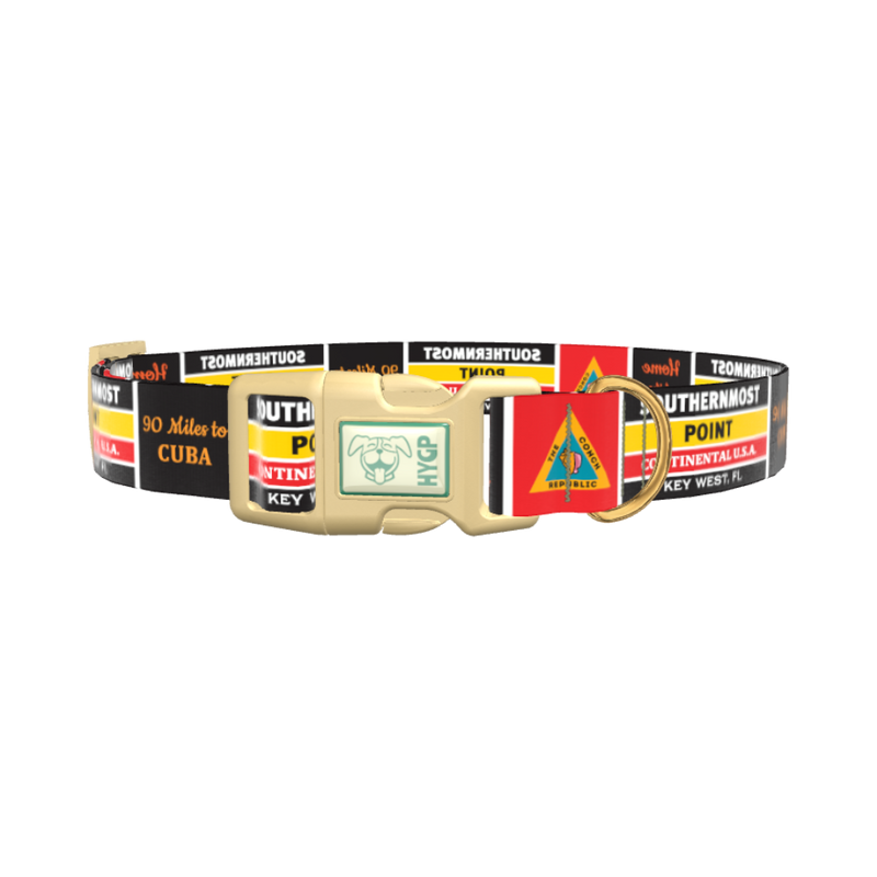Key West Landmark Dog Collar - plastic silver