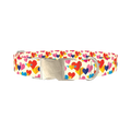 Winged Geometric Heart Dog Collar - metal silver