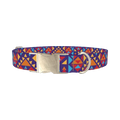 Colorful Triangle Pattern Dog Collar - metal silver