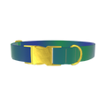 Gradient Blue Dog Collar - metal gold