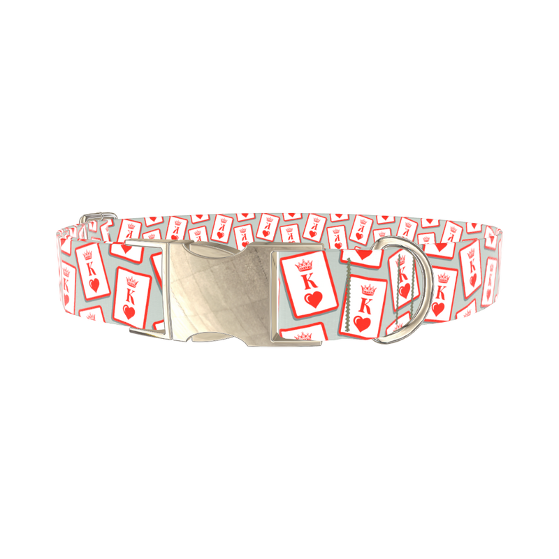 Playing Card Dog Collar - metal silver