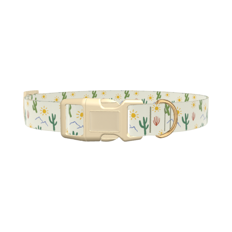 Sunny Cactus Dog Collar - plastic rose gold