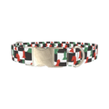 Checkered Chess Piece Dog Collar - metal silver