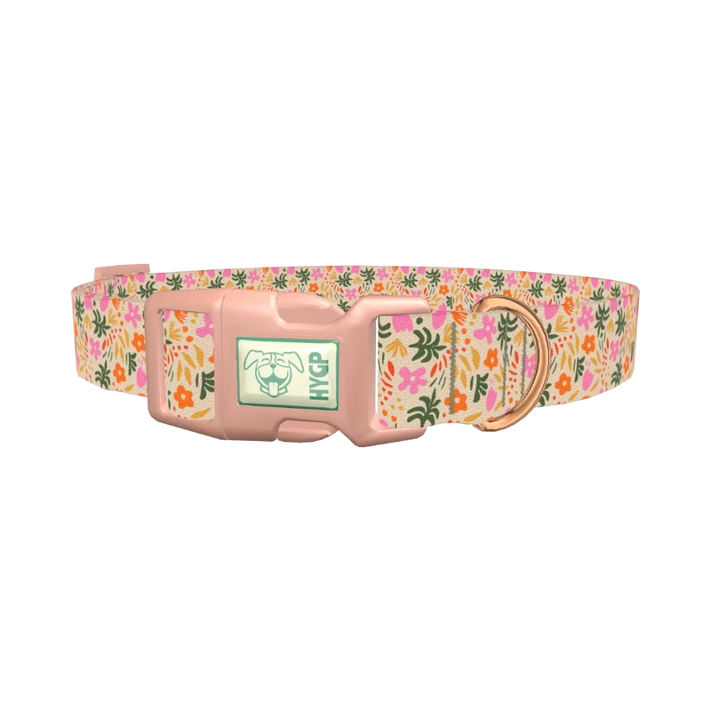 Tropical Floral Dog Collar - plastic rose gold