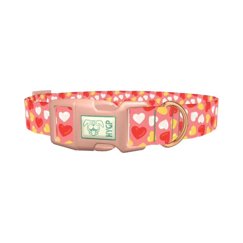 Sweetheart Pattern Dog Collar - plastic rose gold