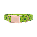 Green Clover Pattern Dog Collar - plastic gold