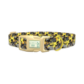 Yellow Grey Camouflage Dog Collar - plastic gold