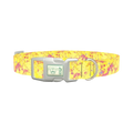 Yellow Abstract Splatter Dog Collar - plastic silver