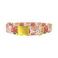 Pink Floral Bouquet Dog Collar - metal gold
