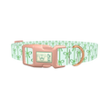 Green Bow Pattern Dog Collar - plastic rose gold