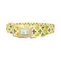 Mardi Gras Fleur-de-lis Dog Collar - plastic gold