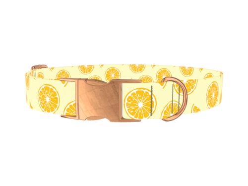Yellow Citrus Slice Dog Collar