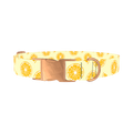 Yellow Citrus Slice Dog Collar - metal rose gold