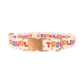 Geometric Letter Dog Collar - metal rose gold