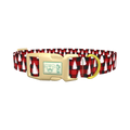 Christmas Plaid Dog Collar - plastic gold