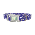 Purple Graveyard Halloween Dog Collar - plastic rose gold