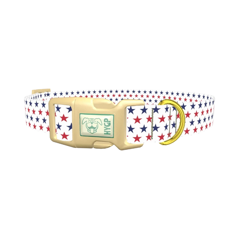 Patriotic Star Dog Collar - plastic gold