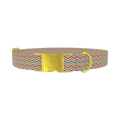 Geometric Zigzag Dog Collar - metal gold