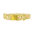 Floral Tulip Plaid Dog Collar - metal gold